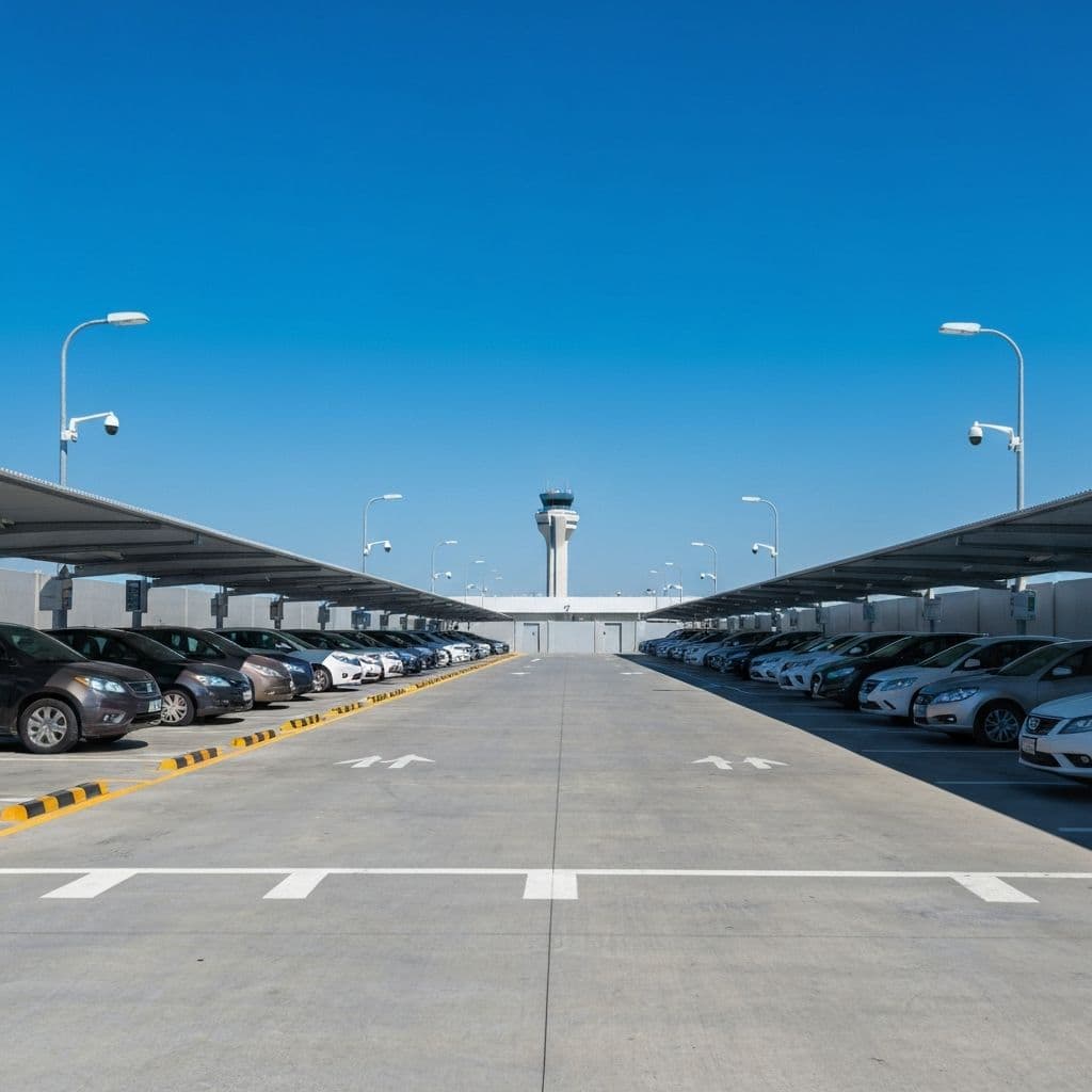 Offizielles Flughafen-Parkhaus oder Partner-Parkplatz?